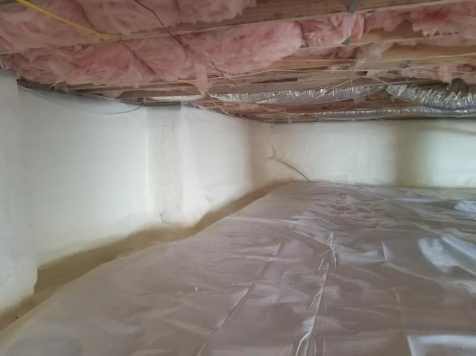 Crawl space encapsulation with closed-cell spray foam for Roof Leak Repair in Batesville